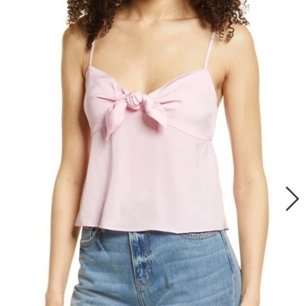 Nordstrom BP Bow Detail Cami Top Pink Opal Large NWT